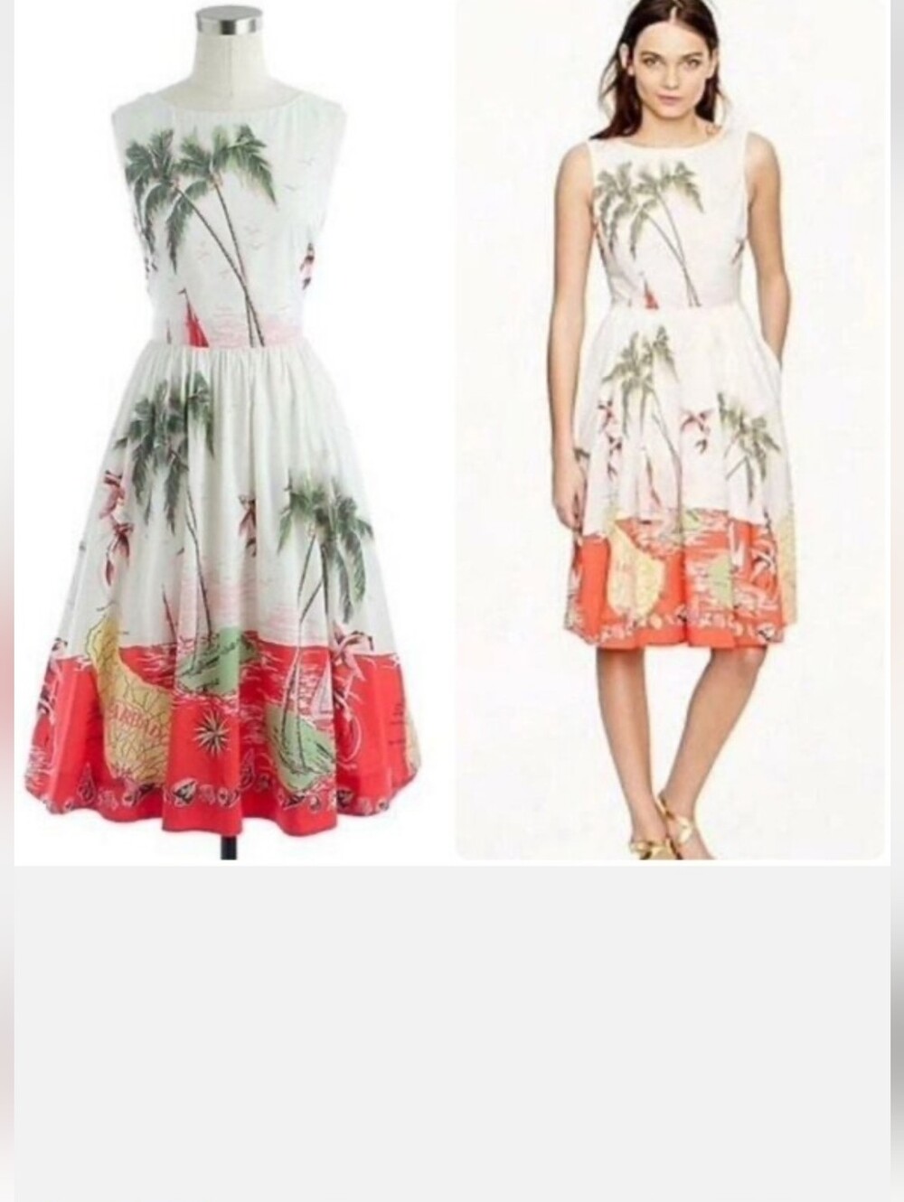 Rare NWOT J Crew Barbados Map Dress 0